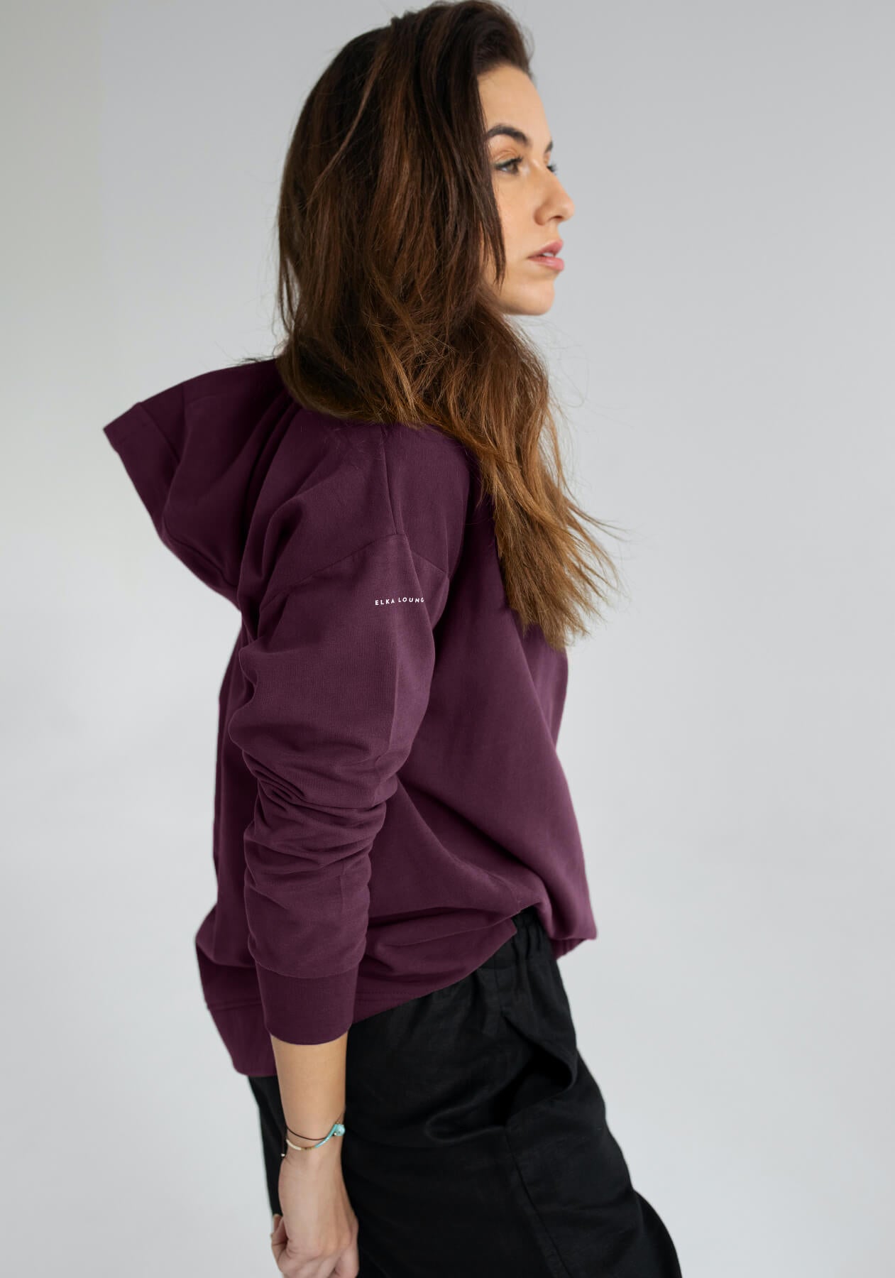 Women hoodie organic cotton Purple - Oversized