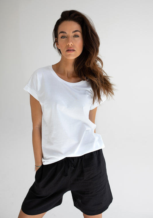 Women koszulka z bawełny organicznej Optical white - loose fit