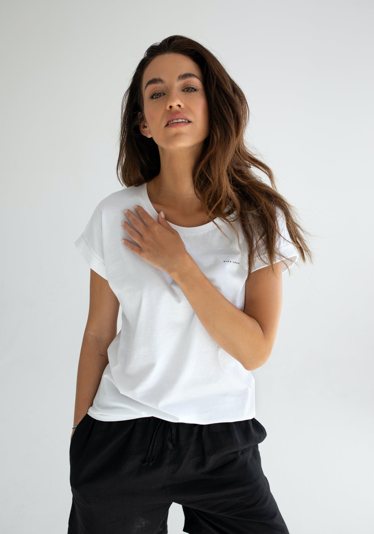 Dámské tričko z biobavlny Optical white - loose fit