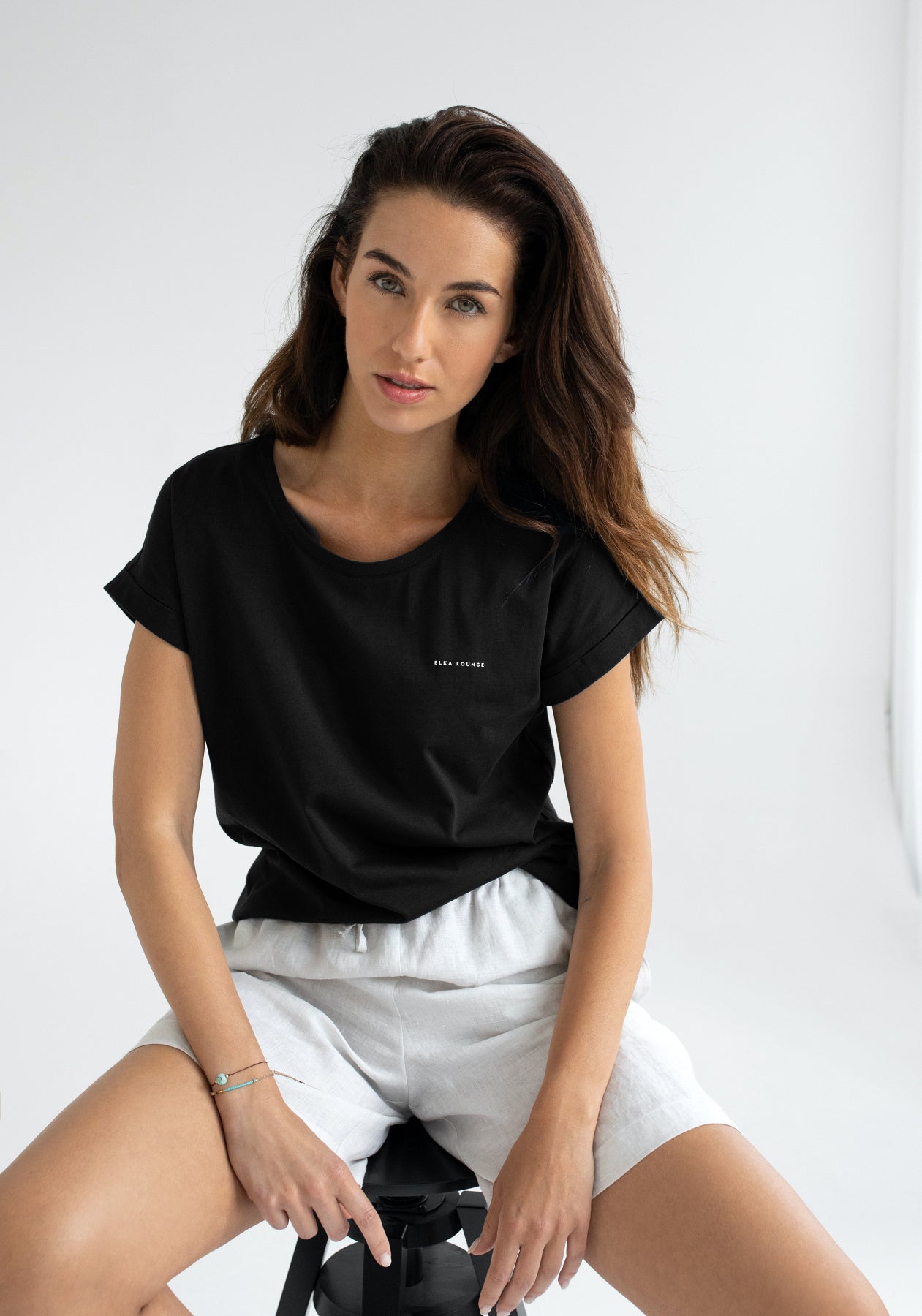Women t-shirt organic cotton Black - loose fit