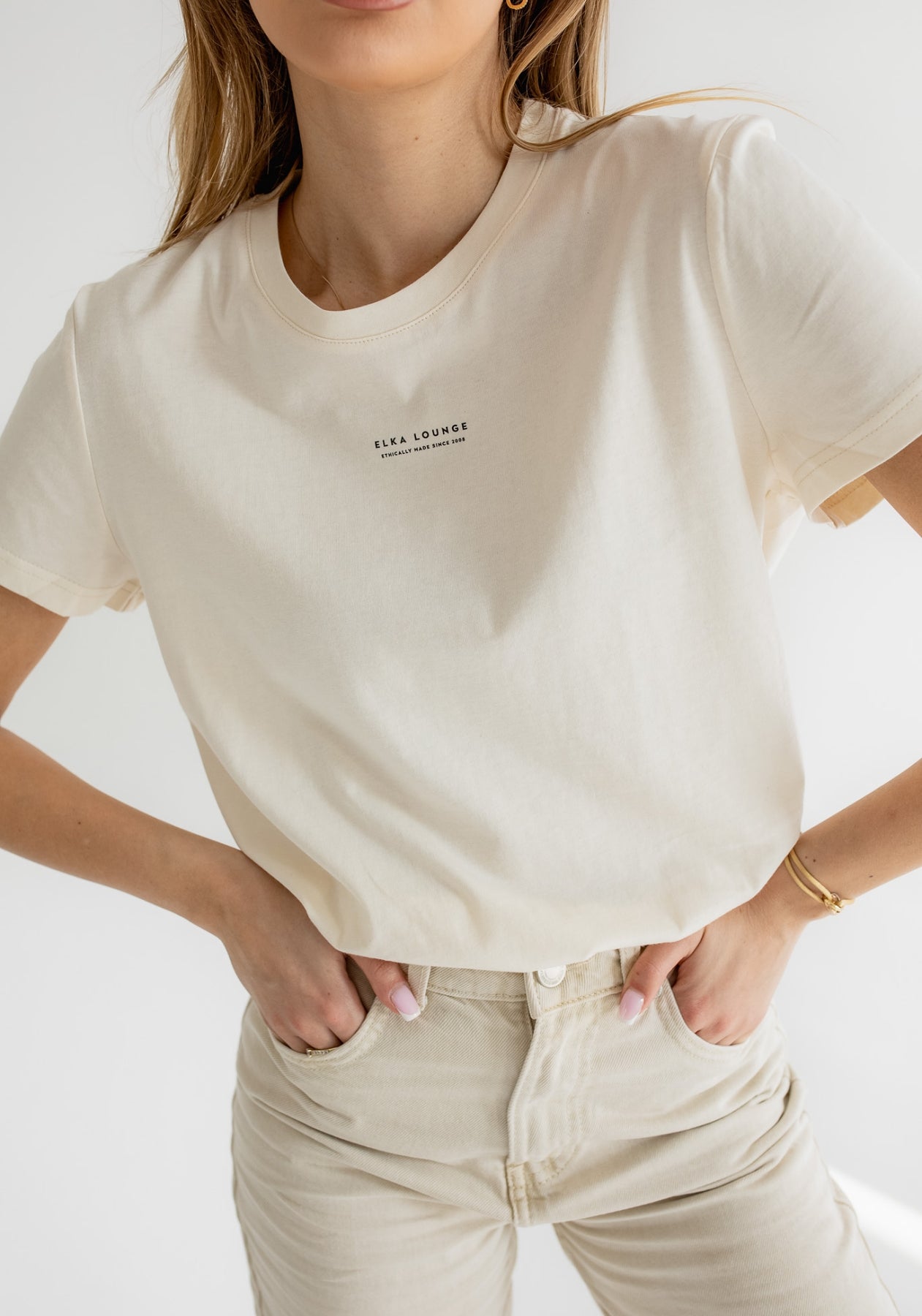 Dámske tričko z biobavlny Offwhite-natural - ethically made Minimalist - regular
