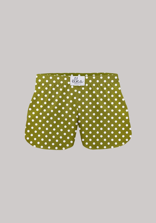 Dámske šortky-trenírky Olive with polka dots