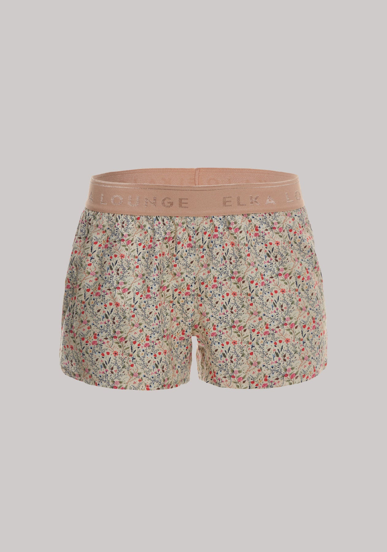 Women's shorts active Beige with flowers