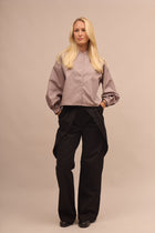 Dámská biobavlněná košile V crop - oversized