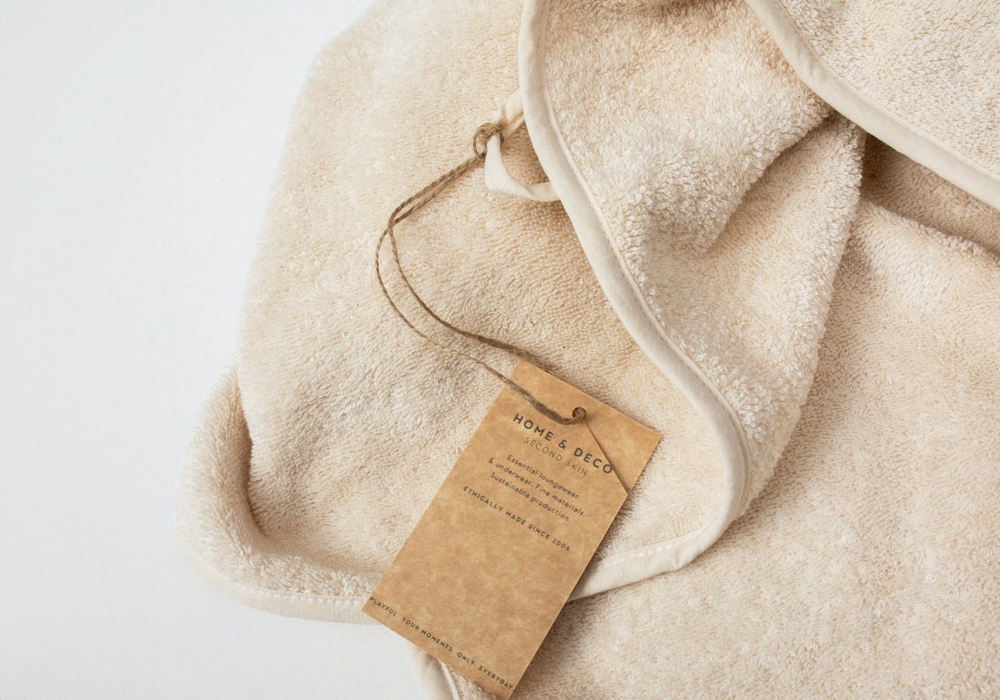 Deco & Home Baby towel organic cotton Natural white 90x90