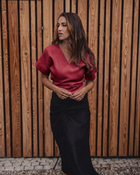 Women's linen wrap top - regular 